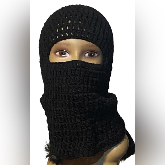 Accessories - Black Handmade Crochet Balaclava